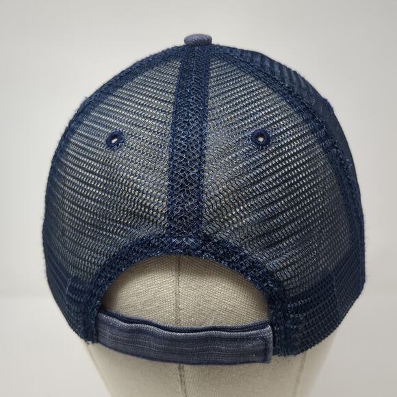 Camp Rainbow Gold Trucker Hat Blue One Size Adjustable Distressed Mesh Back - Picture 6 of 9